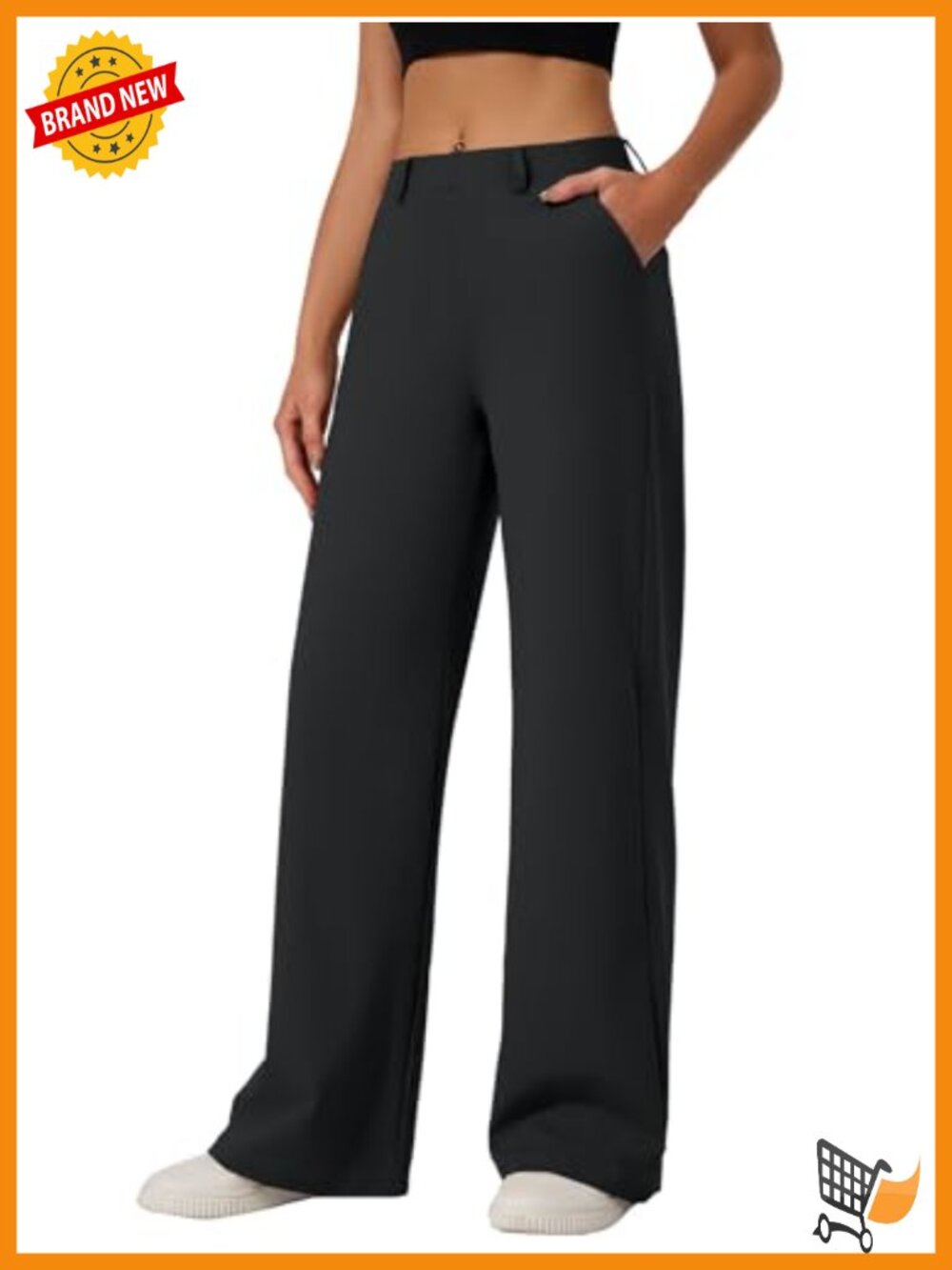 Womens Wide Leg Dress Pants Work Slacks Trousers with Pockets